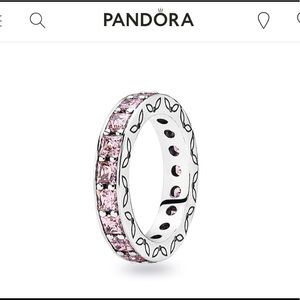 Pandora Eternity ring with pink cubic zirconia